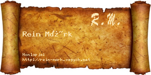 Rein Márk névjegykártya